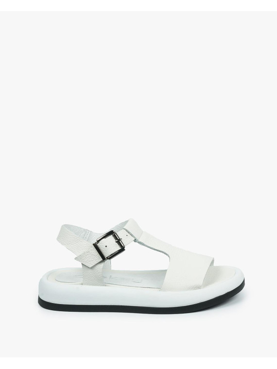 Białe sandały damskie skórzane