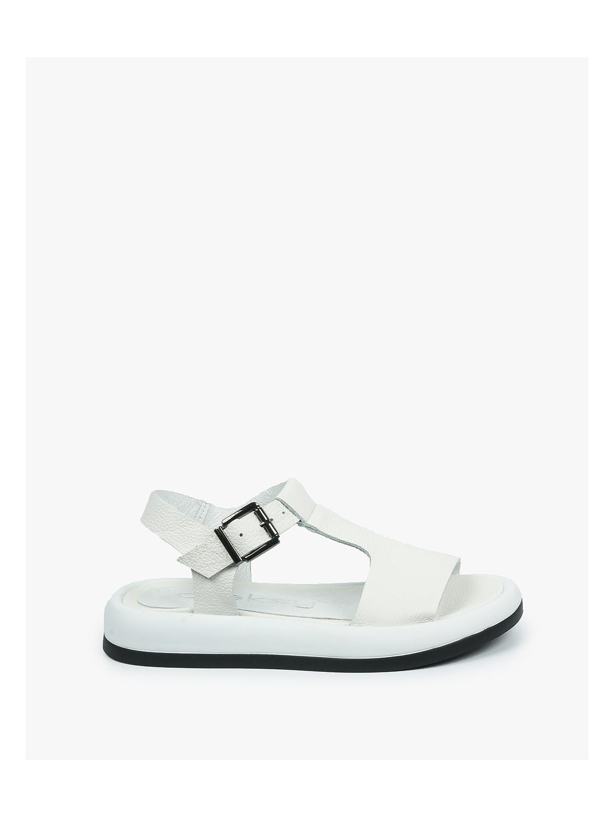 Białe sandały damskie skórzane