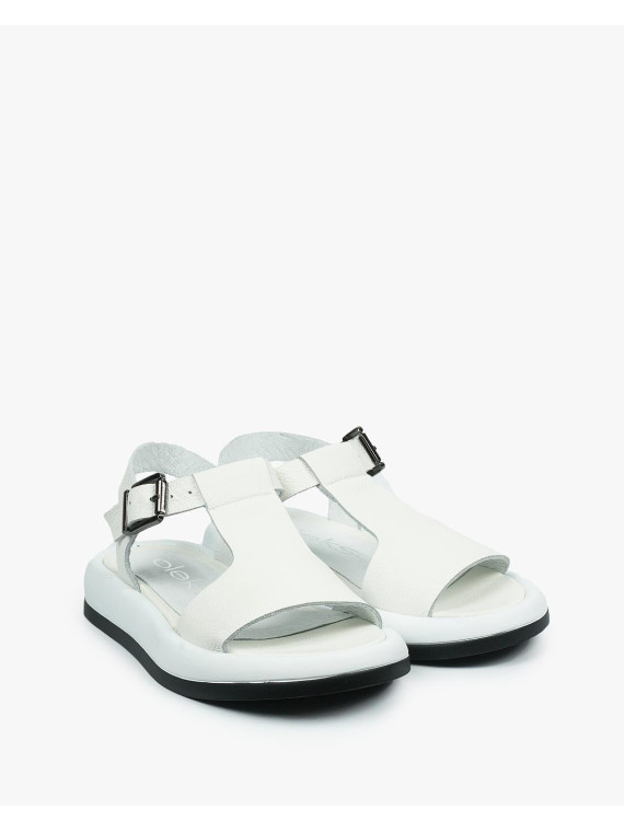 Białe sandały damskie skórzane