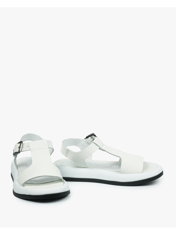 Białe sandały damskie skórzane