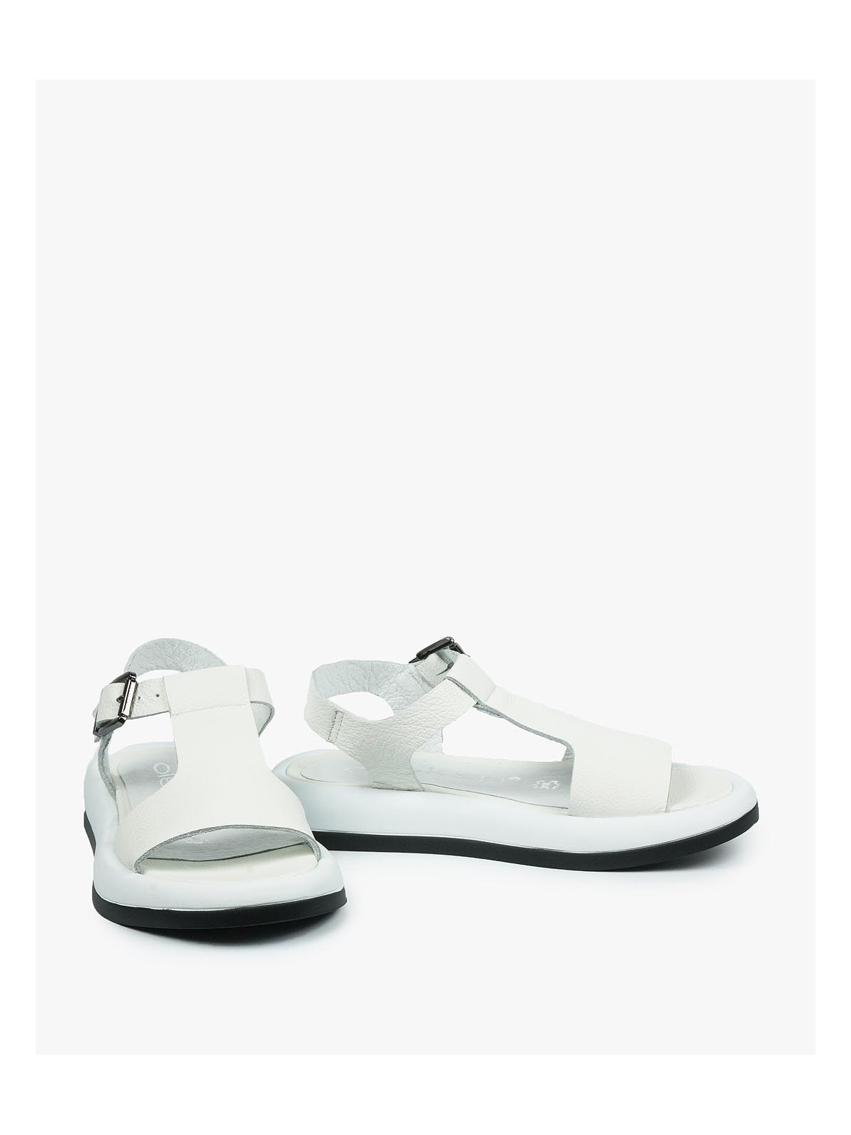 Białe sandały damskie skórzane