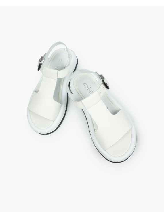 Białe sandały damskie skórzane