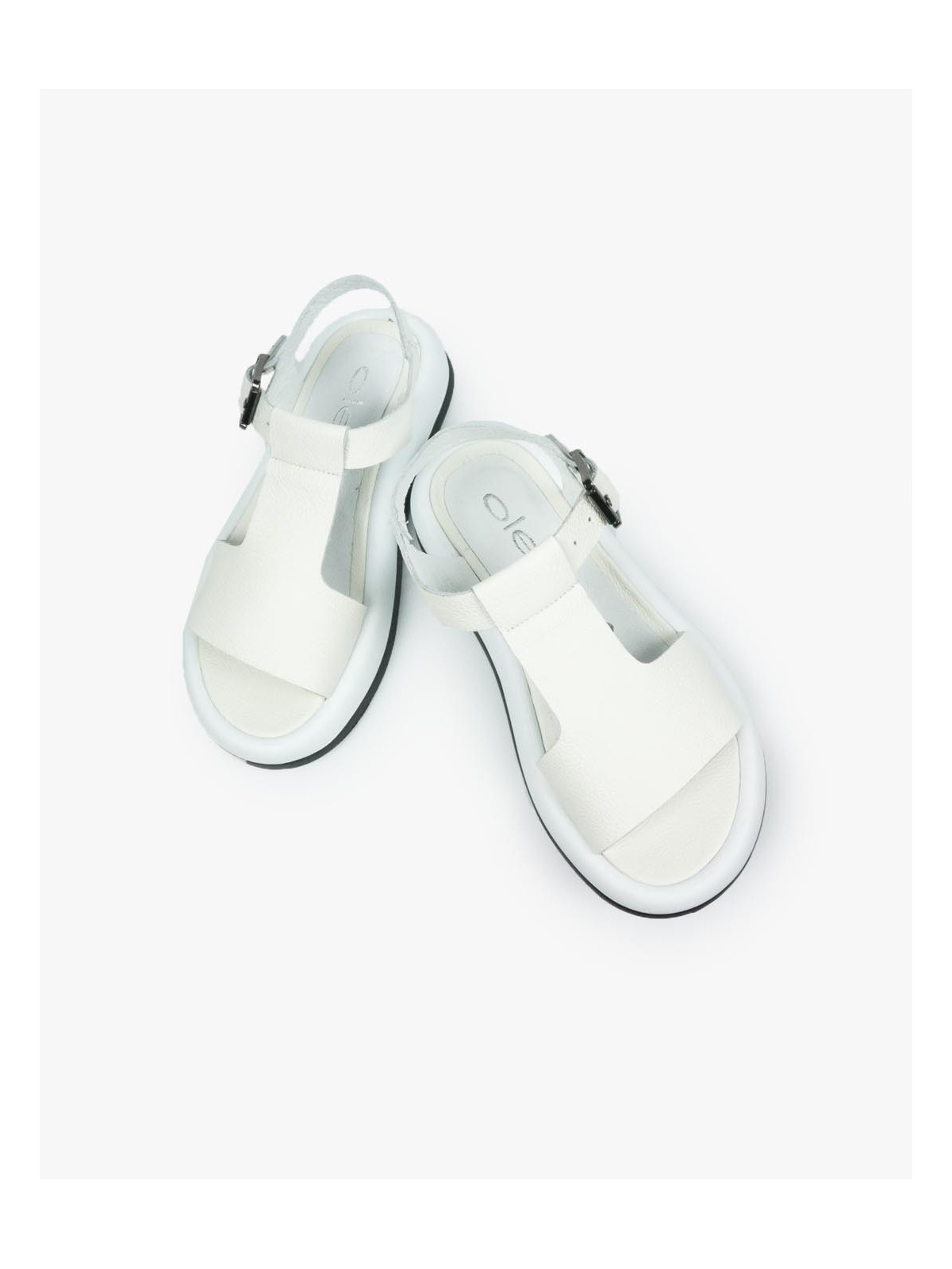 Białe sandały damskie skórzane