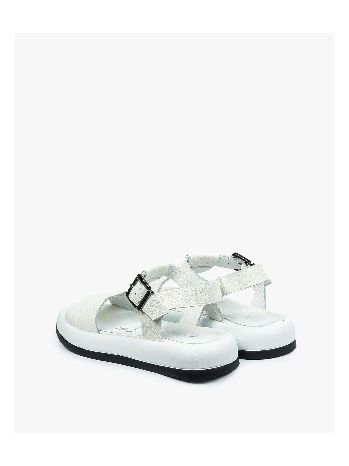 Białe sandały damskie skórzane