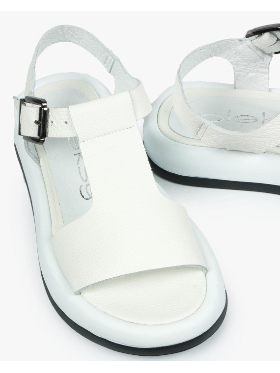 Białe sandały damskie skórzane