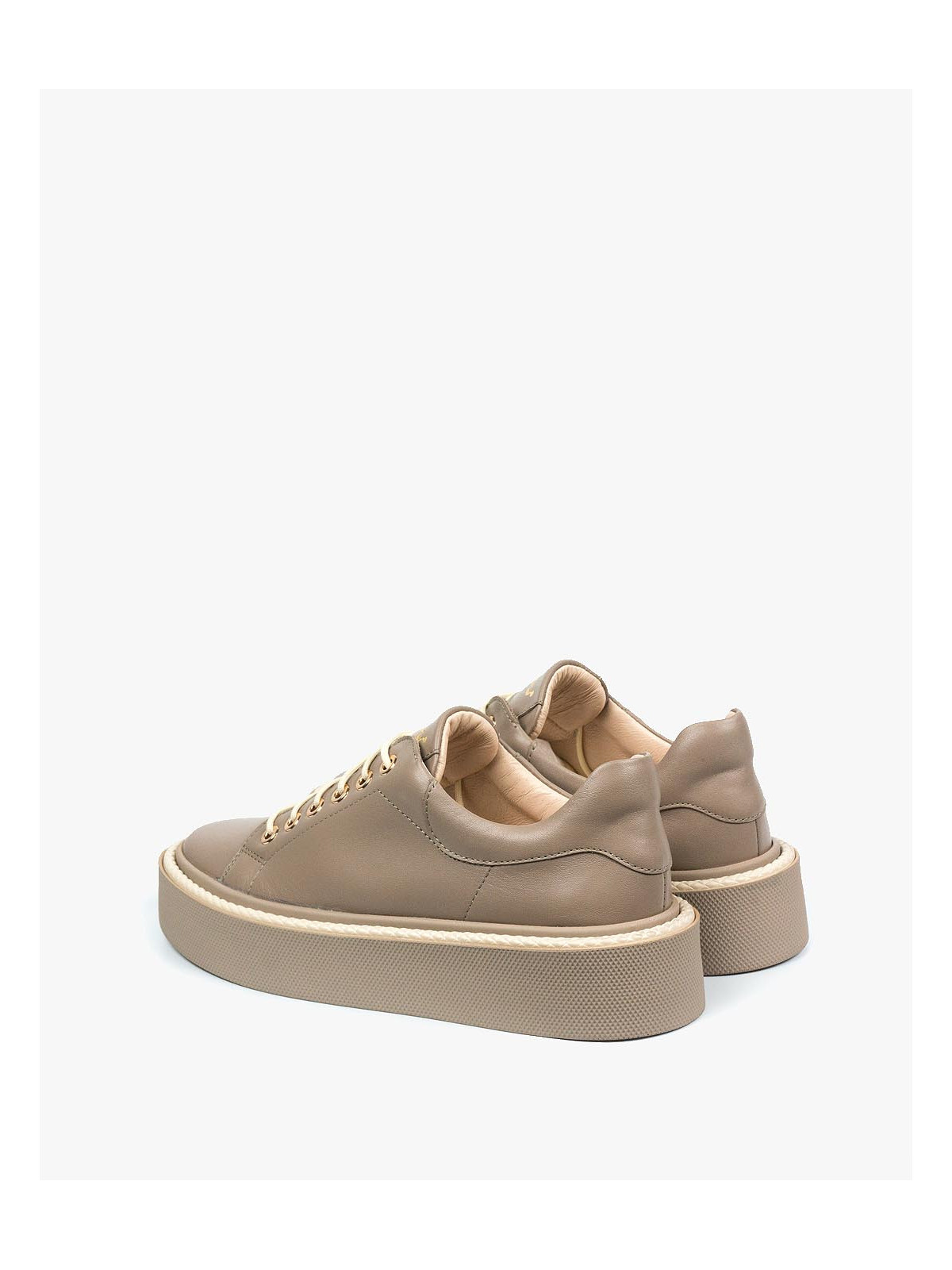 Brązowe trampki damskie skórzane