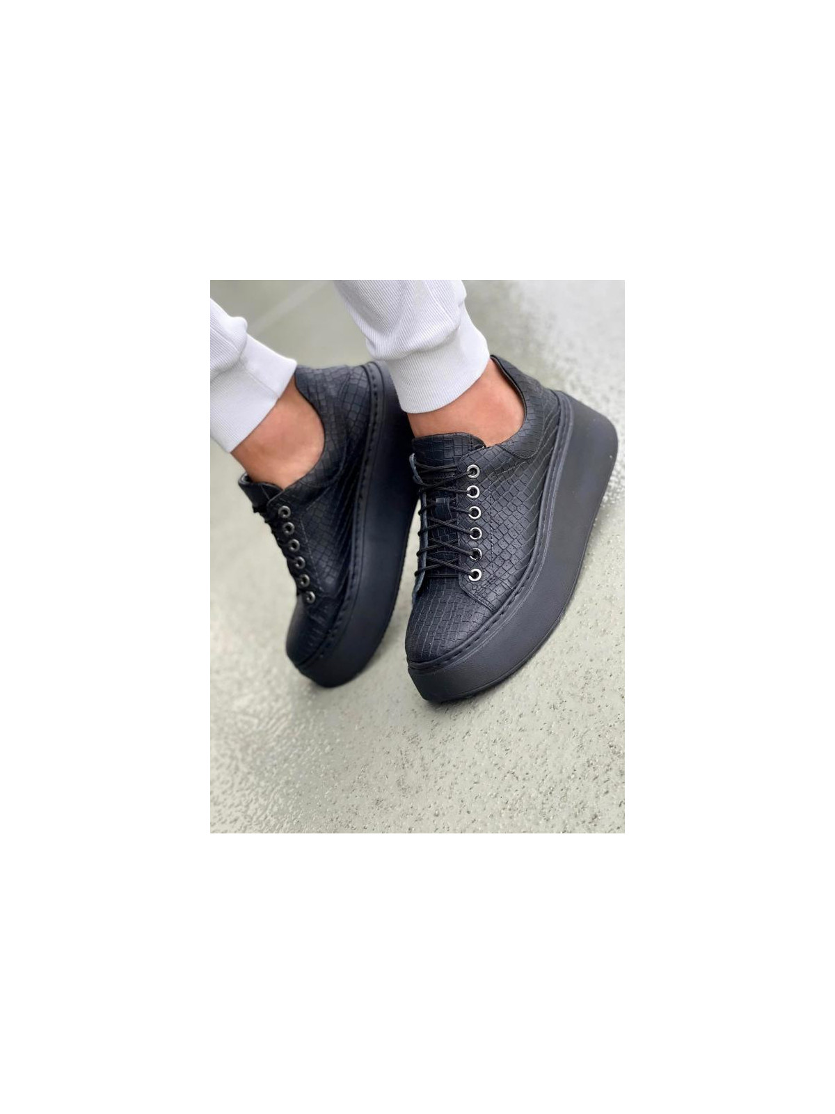 Czarne trampki damskie skórzane