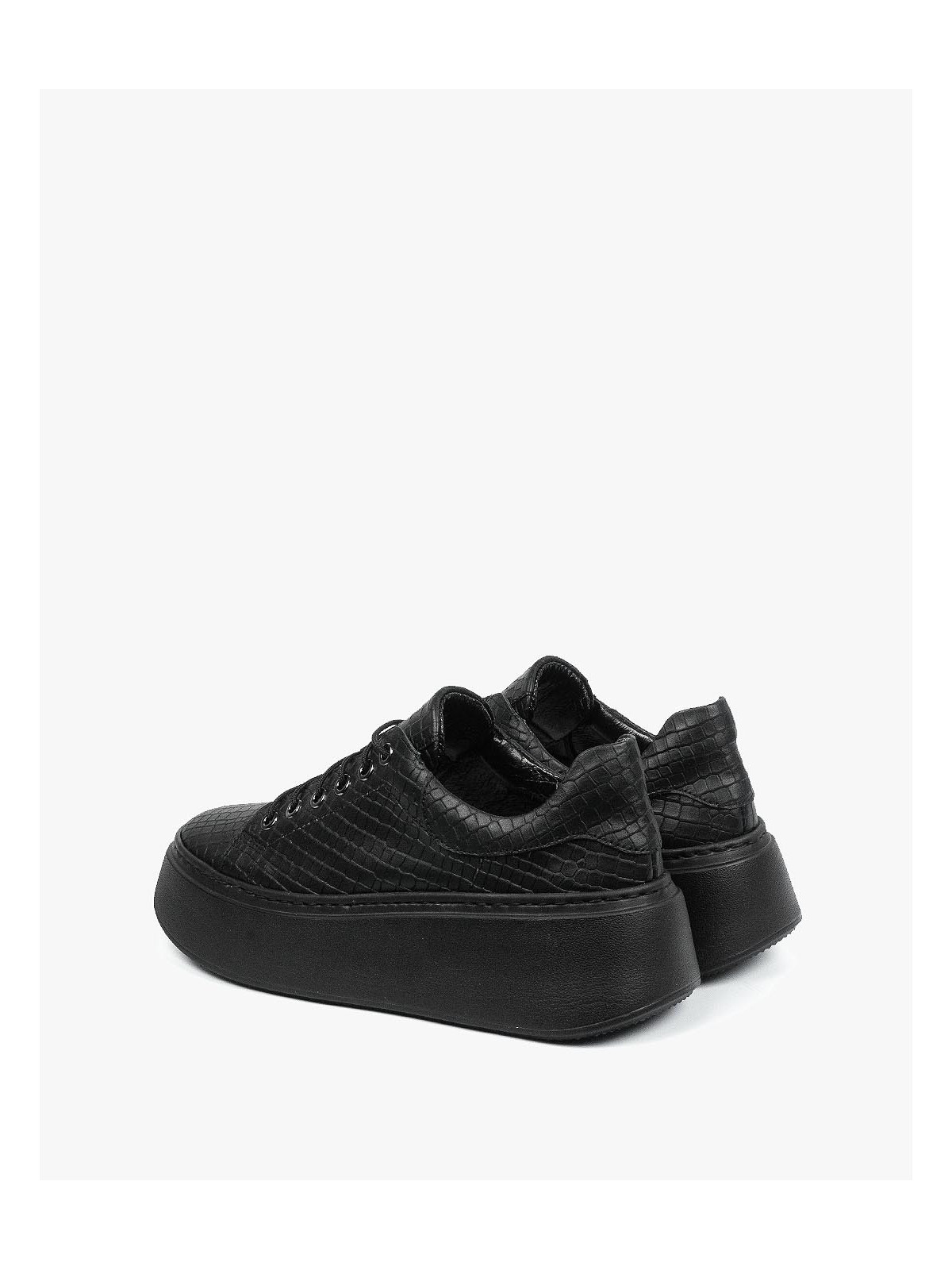 Czarne trampki damskie skórzane