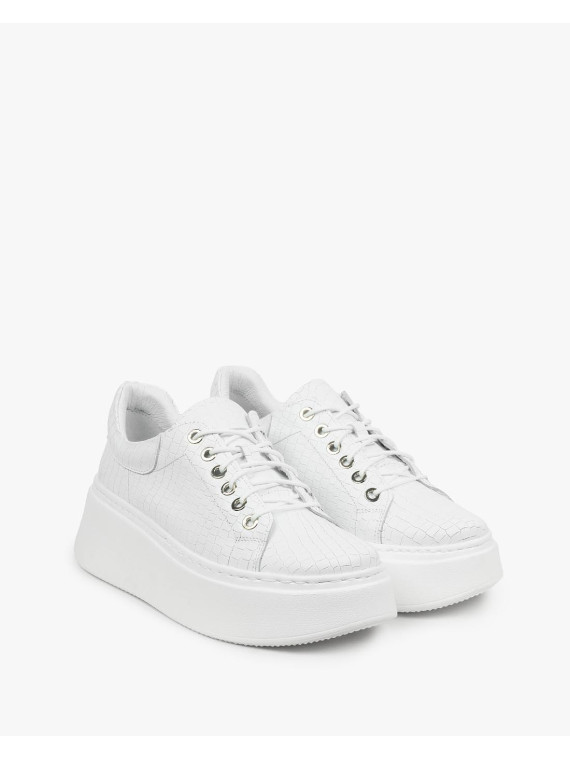 Białe trampki damskie skórzane