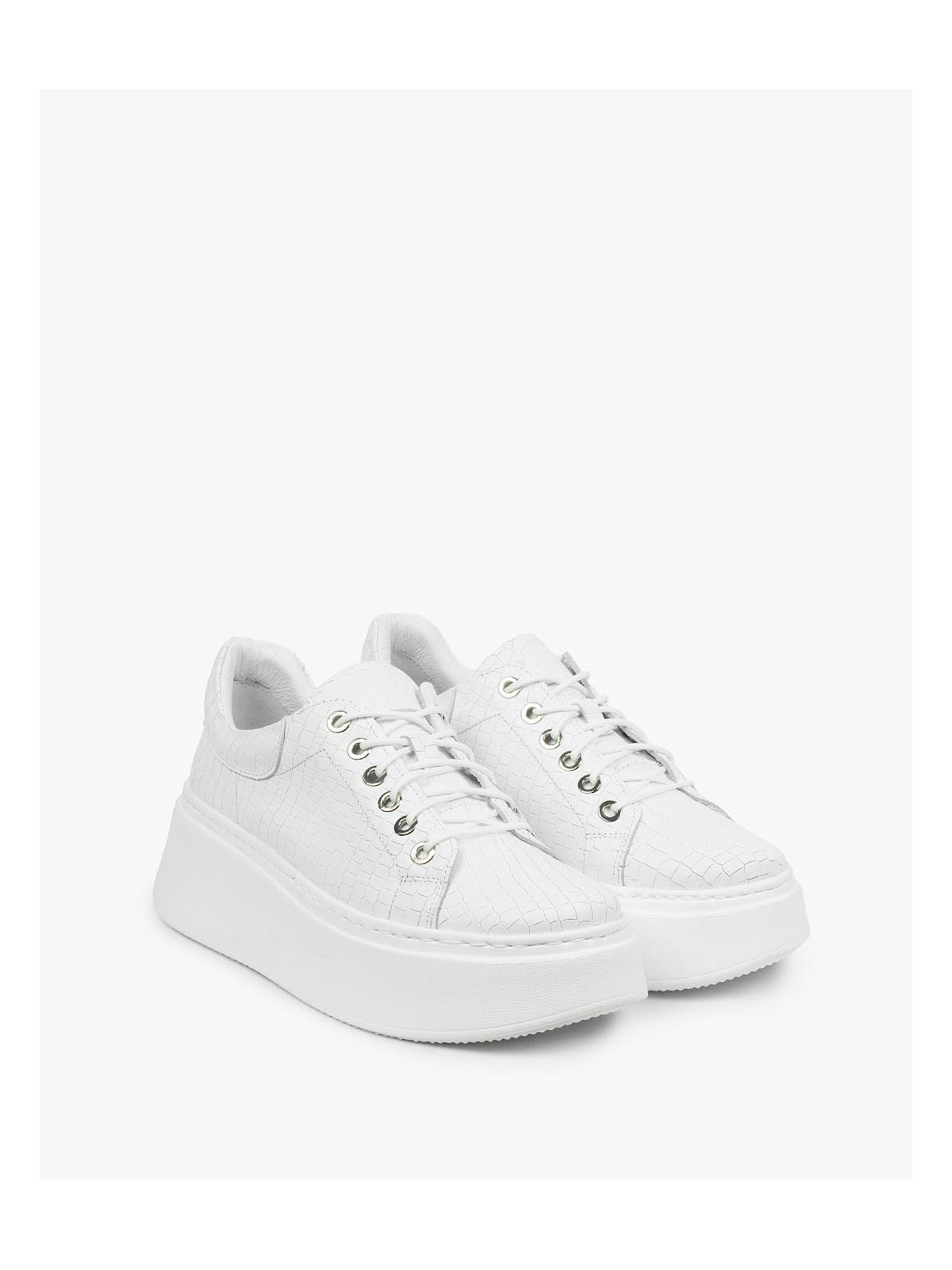 Białe trampki damskie skórzane