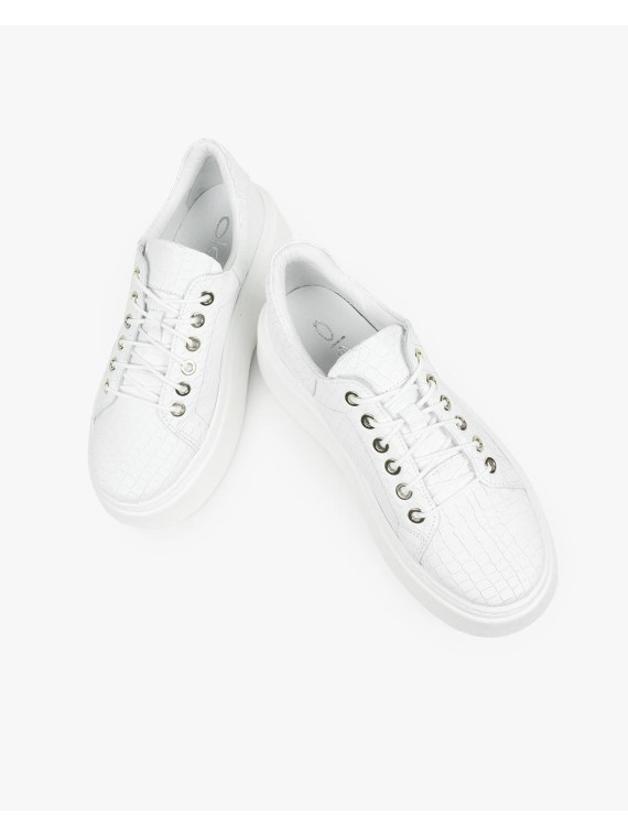 Białe trampki damskie skórzane