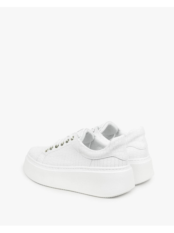 Białe trampki damskie skórzane