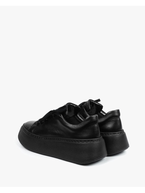 Czarne trampki damskie skórzane