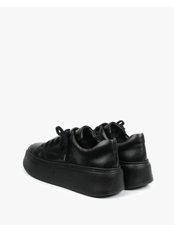 Czarne trampki damskie skórzane