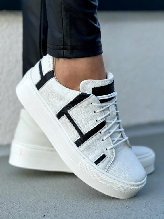 Białe trampki damskie skórzane