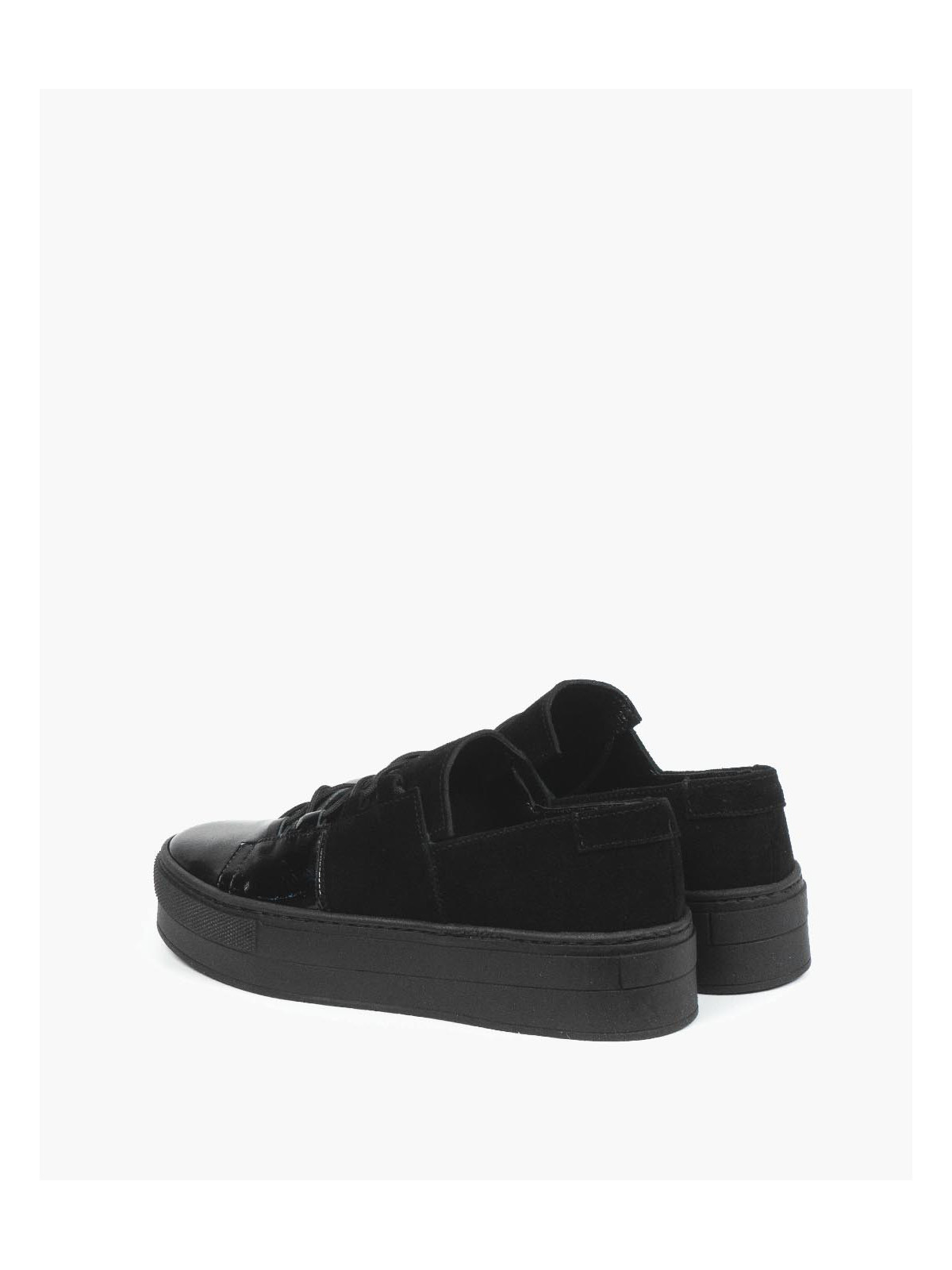 Czarne trampki damskie skórzane