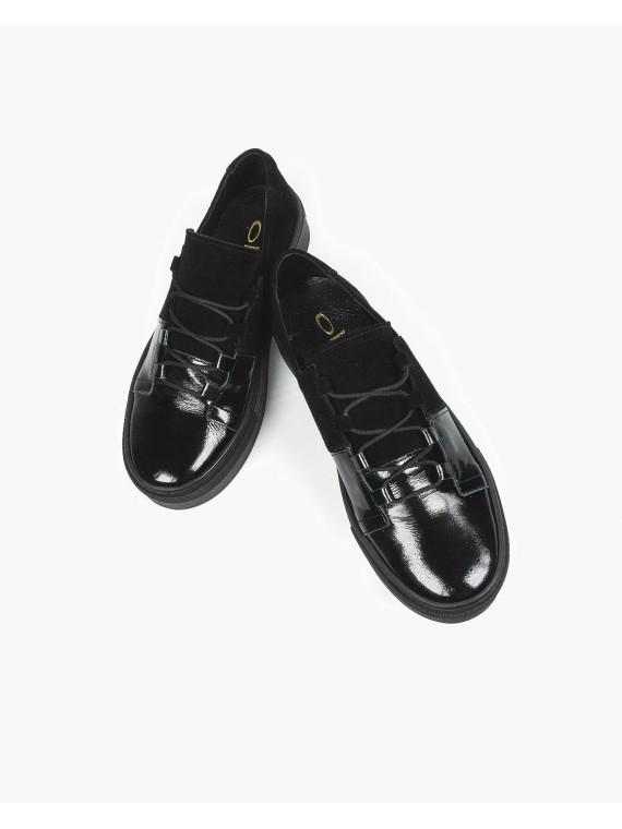 Czarne trampki damskie skórzane