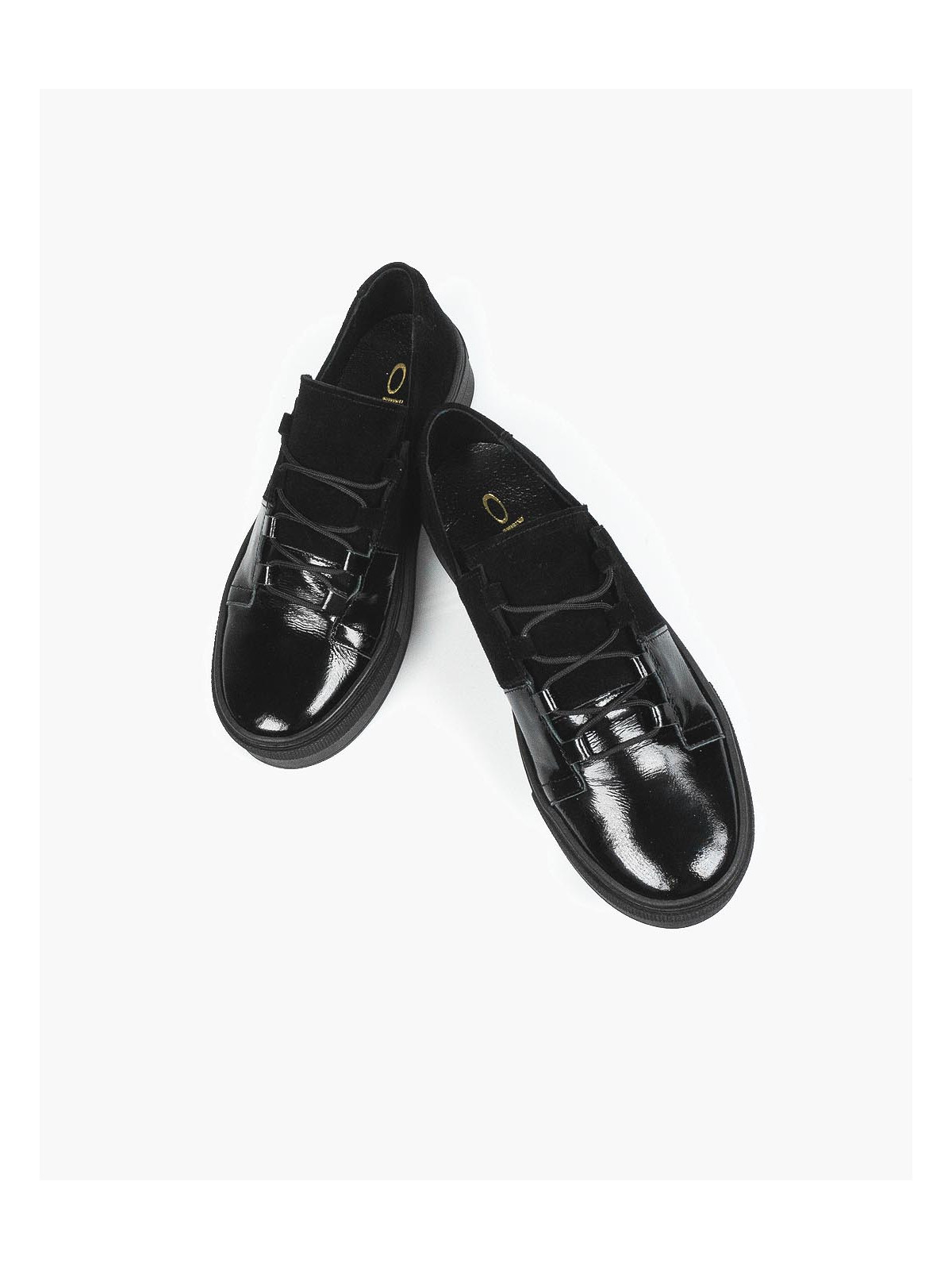 Czarne trampki damskie skórzane