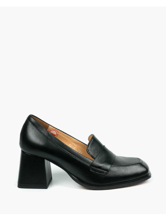 Czarne półbuty damskie skorzane