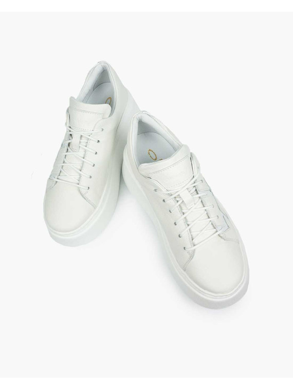 Białe trampki damskie skórzane