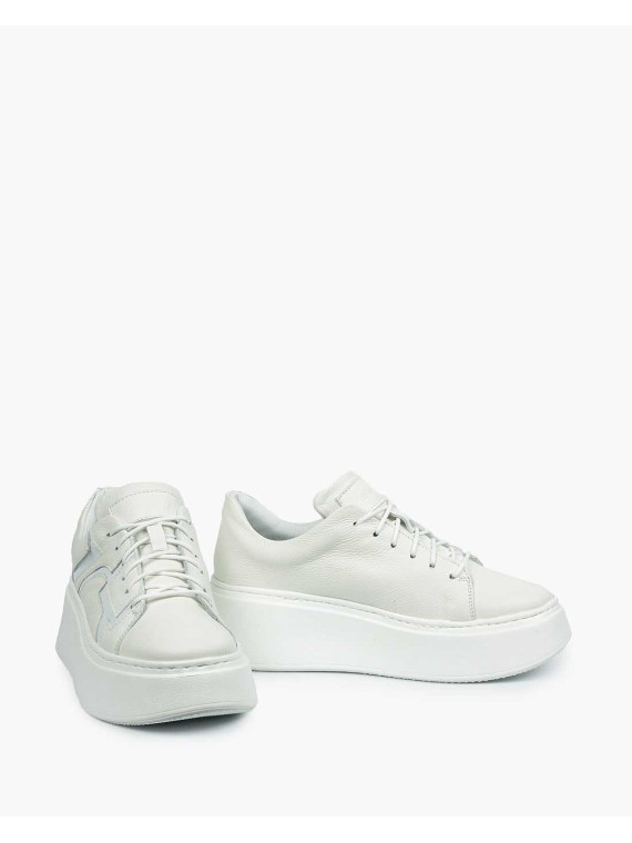 Białe trampki damskie skórzane