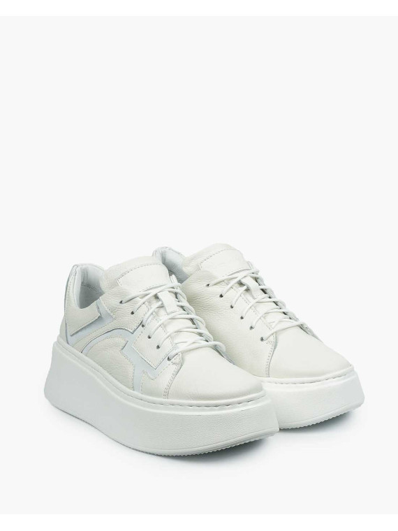 Białe trampki damskie skórzane