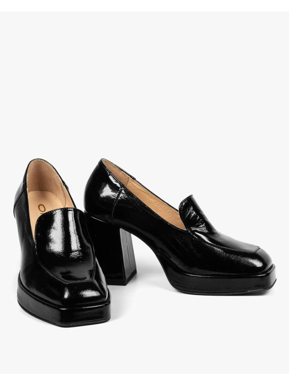 Czarne półbuty damskie skorzane
