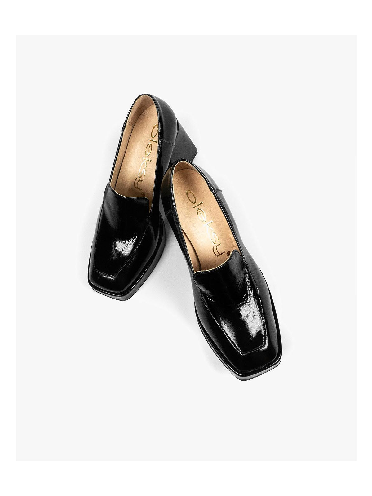 Czarne półbuty damskie skorzane