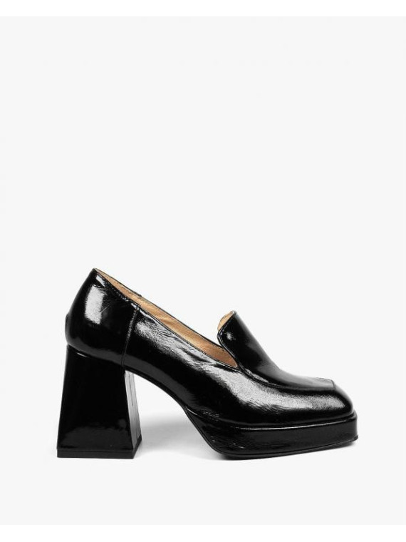 Czarne półbuty damskie skorzane