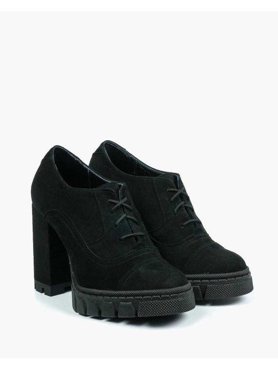 Czarne półbuty damskie skorzane