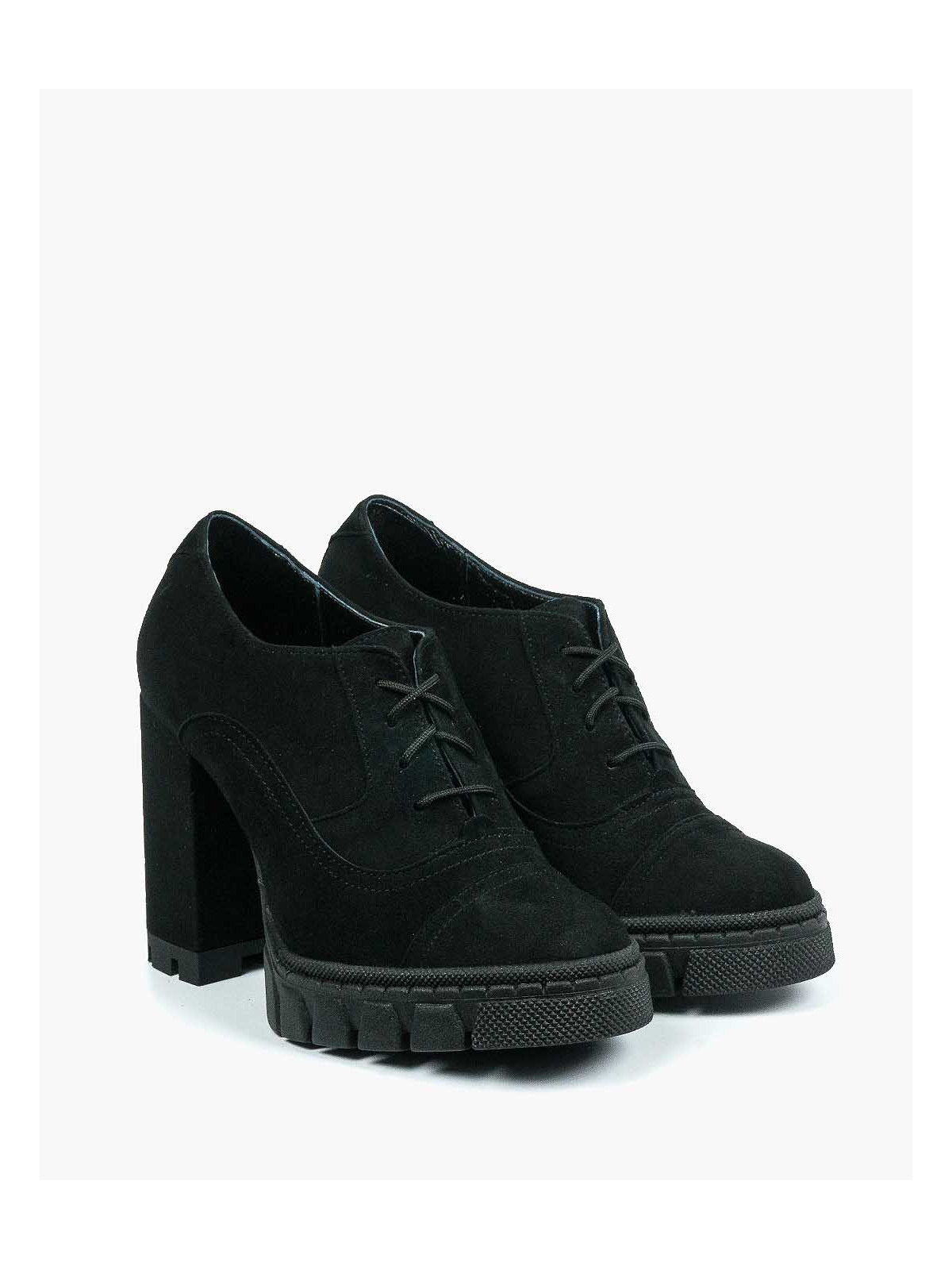 Czarne półbuty damskie skorzane