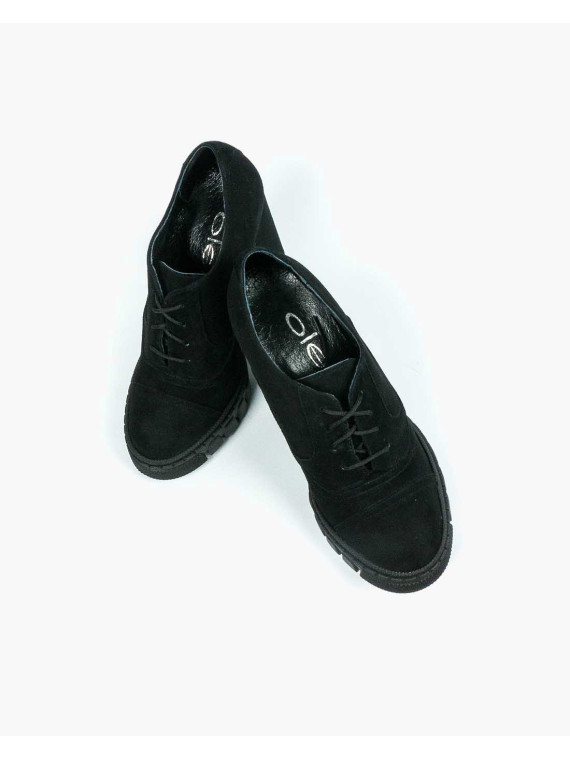 Czarne półbuty damskie skorzane