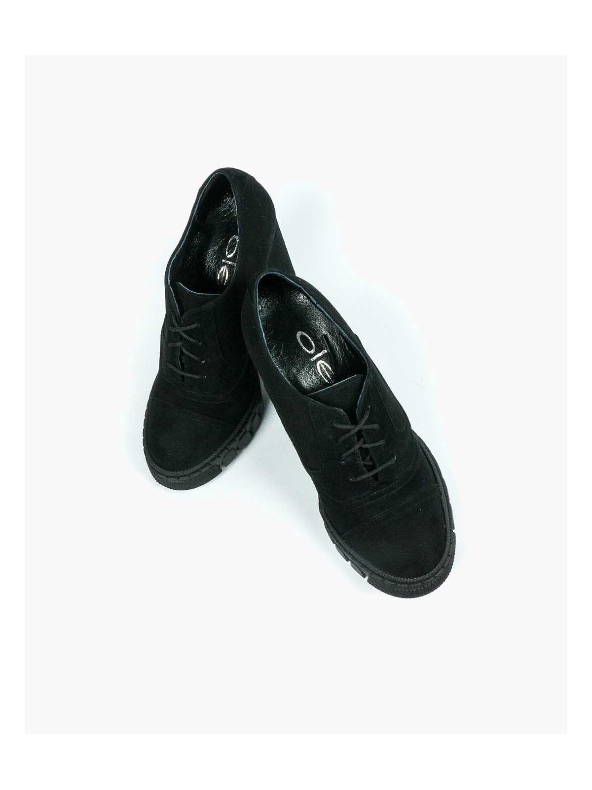 Czarne półbuty damskie skorzane