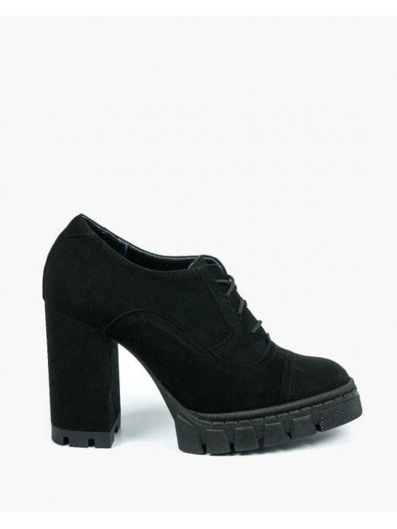 Czarne półbuty damskie skorzane