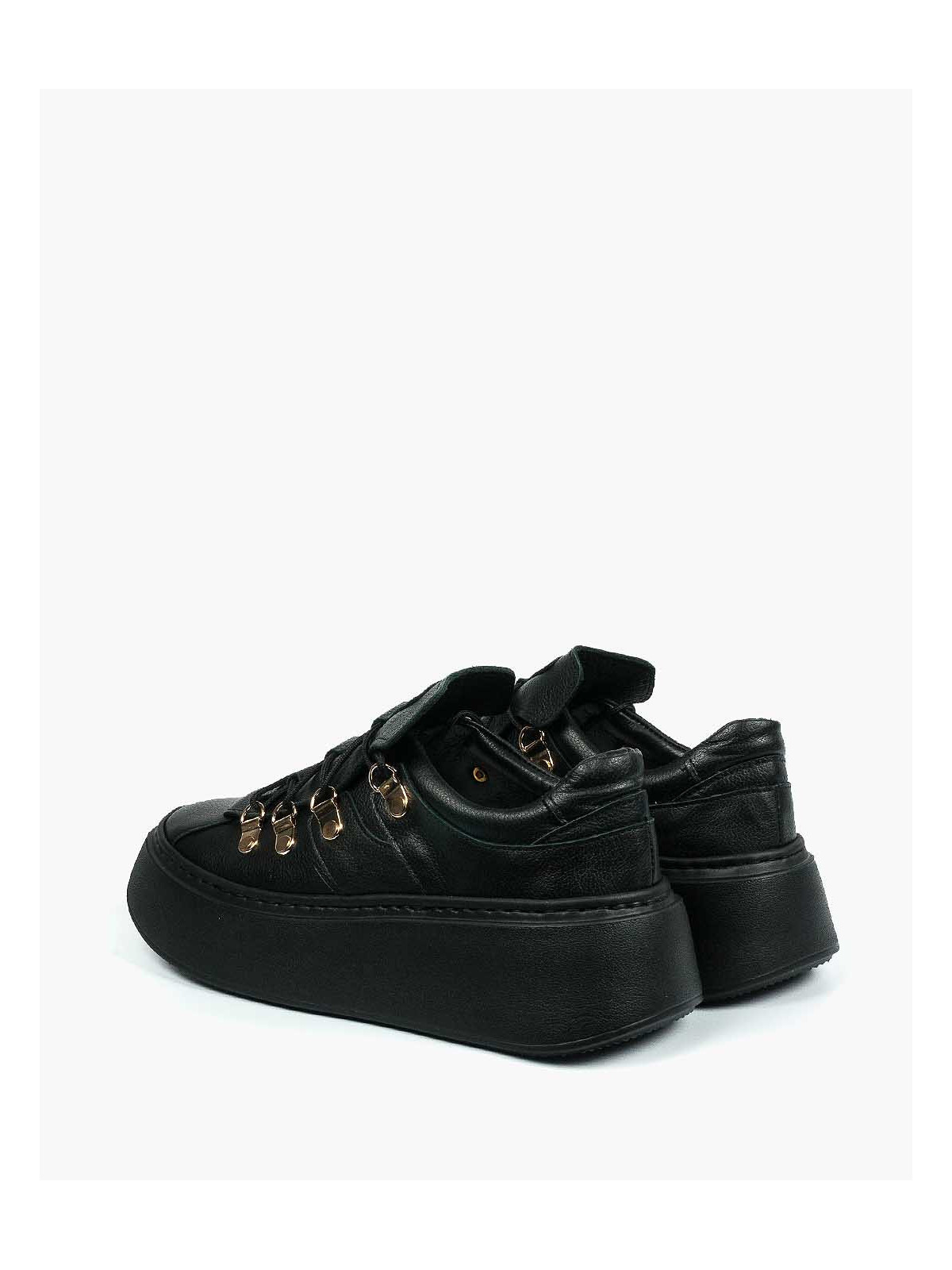 Czarne trampki damskie skórzane