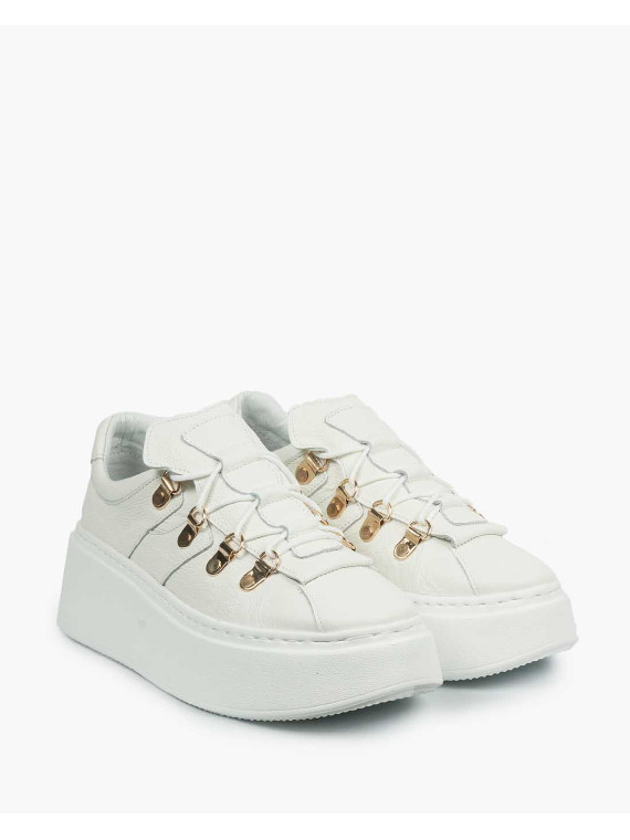 Białe trampki damskie skórzane