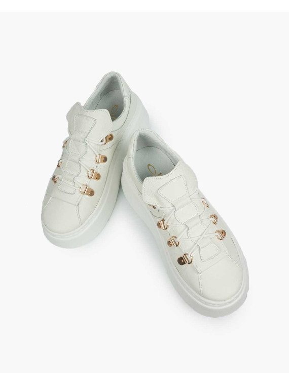 Białe trampki damskie skórzane