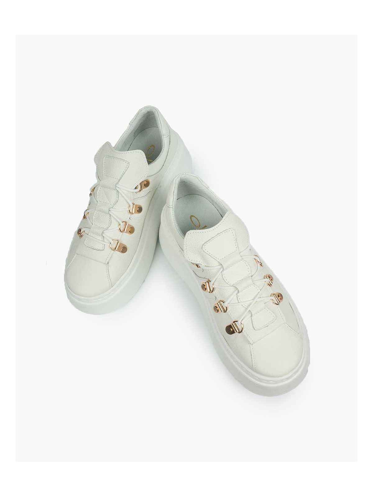 Białe trampki damskie skórzane