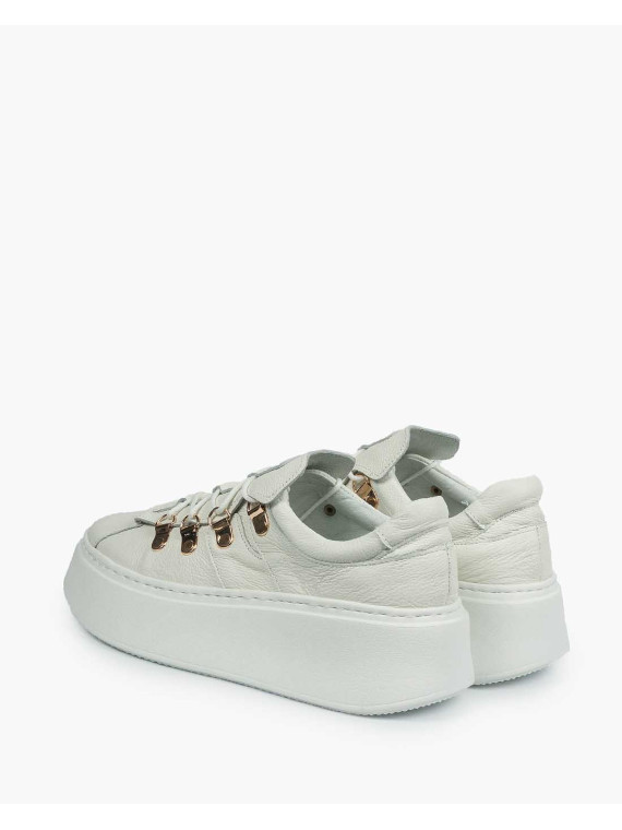 Białe trampki damskie skórzane