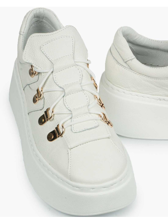 Białe trampki damskie skórzane