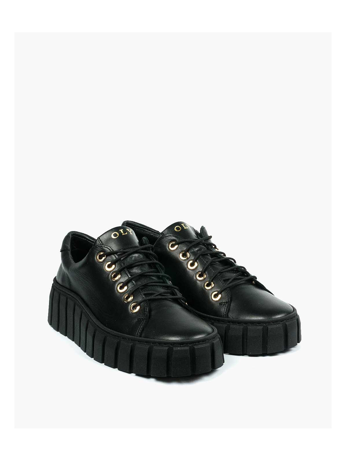 Czarne trampki damskie skórzane