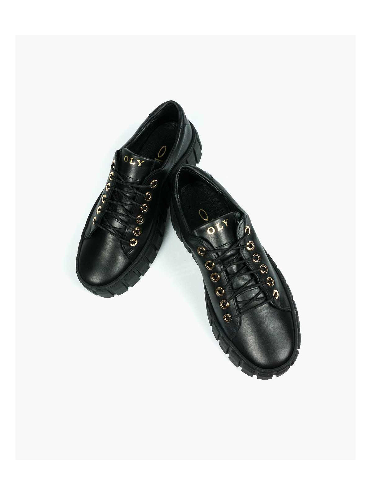 Czarne trampki damskie skórzane