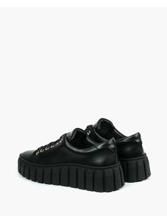 Czarne trampki damskie skórzane