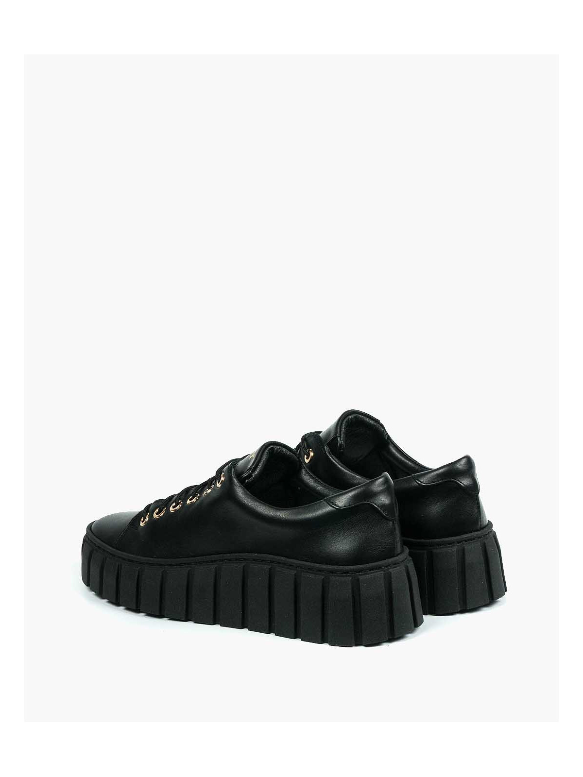 Czarne trampki damskie skórzane