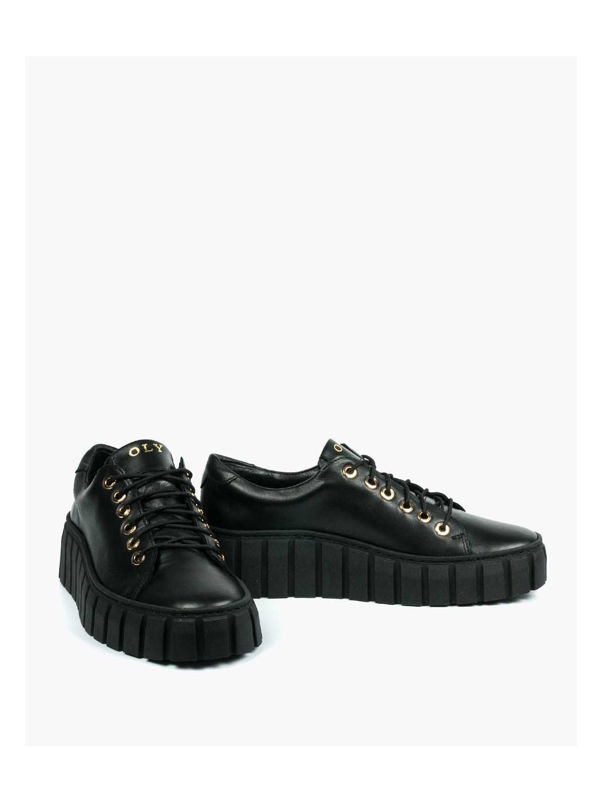 Czarne trampki damskie skórzane