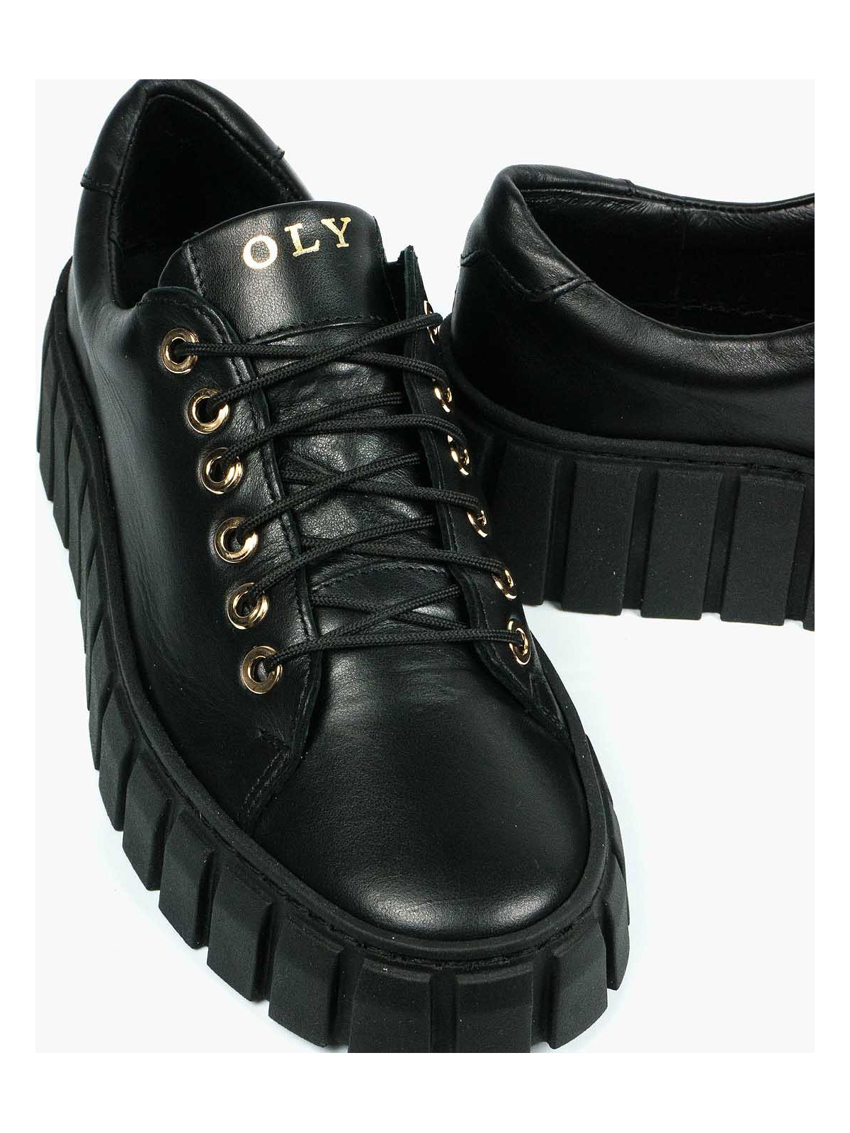 Czarne trampki damskie skórzane