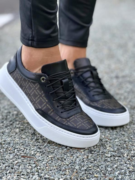 Czarne trampki damskie skórzane