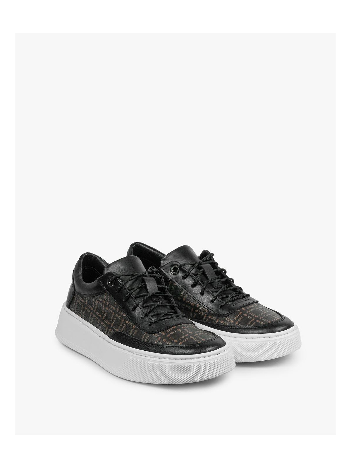 Czarne trampki damskie skórzane