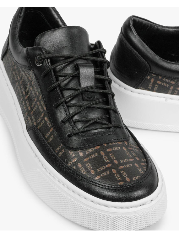 Czarne trampki damskie skórzane