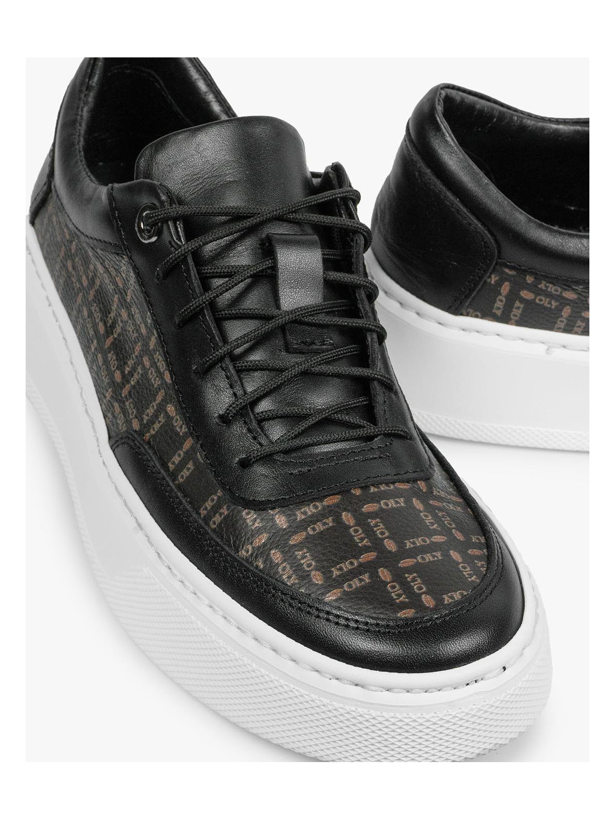 Czarne trampki damskie skórzane